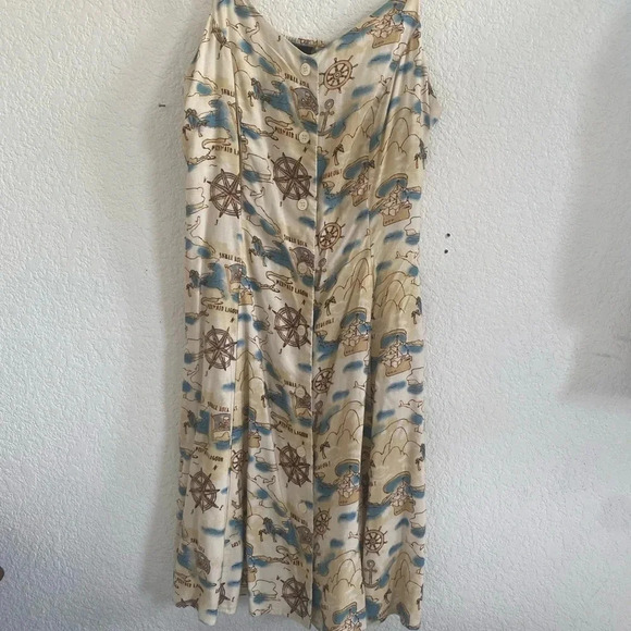 Disney Peter Pan Map Print Button-Front Dress - Picture 7 of 8